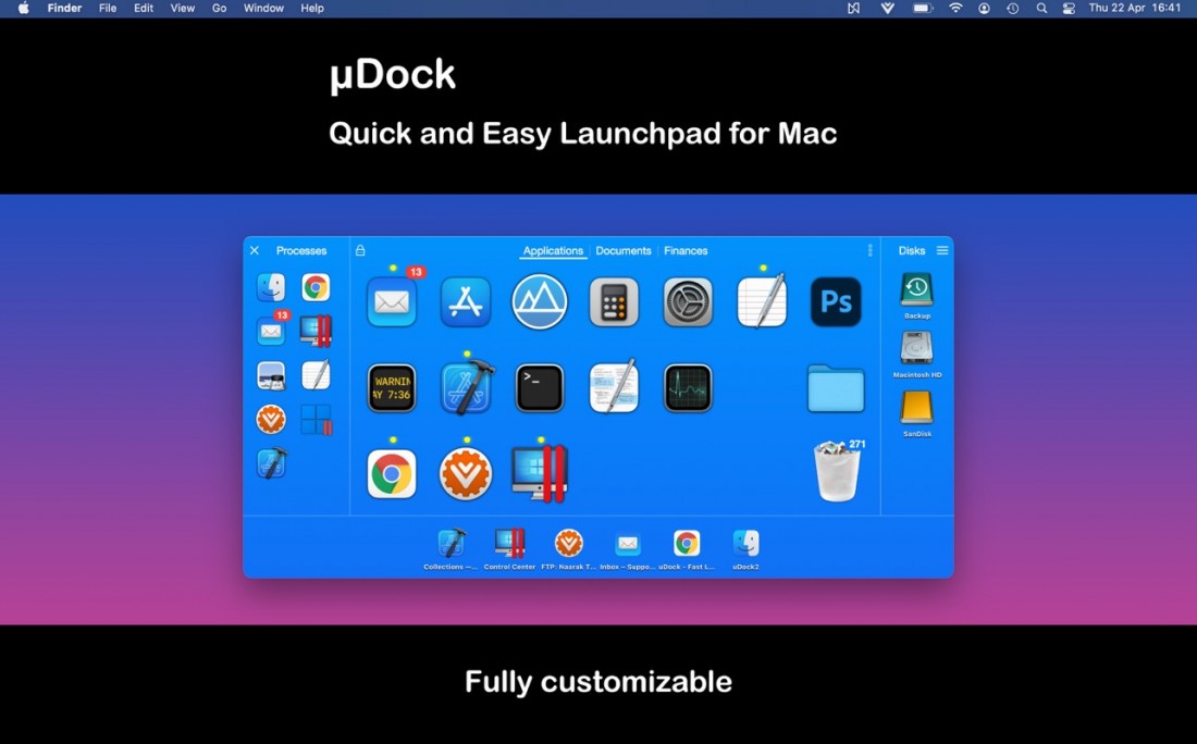 uDock v4.5.4 Mac轻量级系统扩展软件