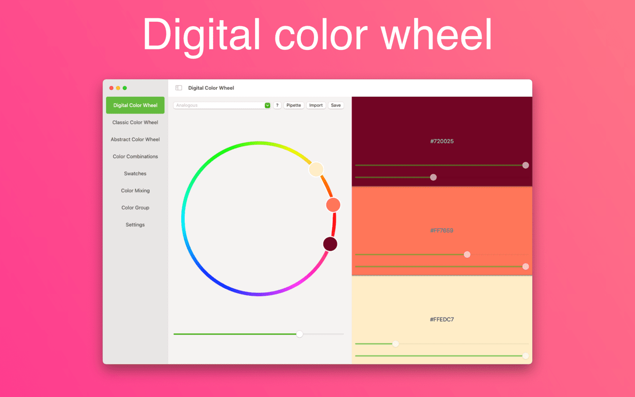 Color Wheel v8.0 Mac数字色轮工具破解版