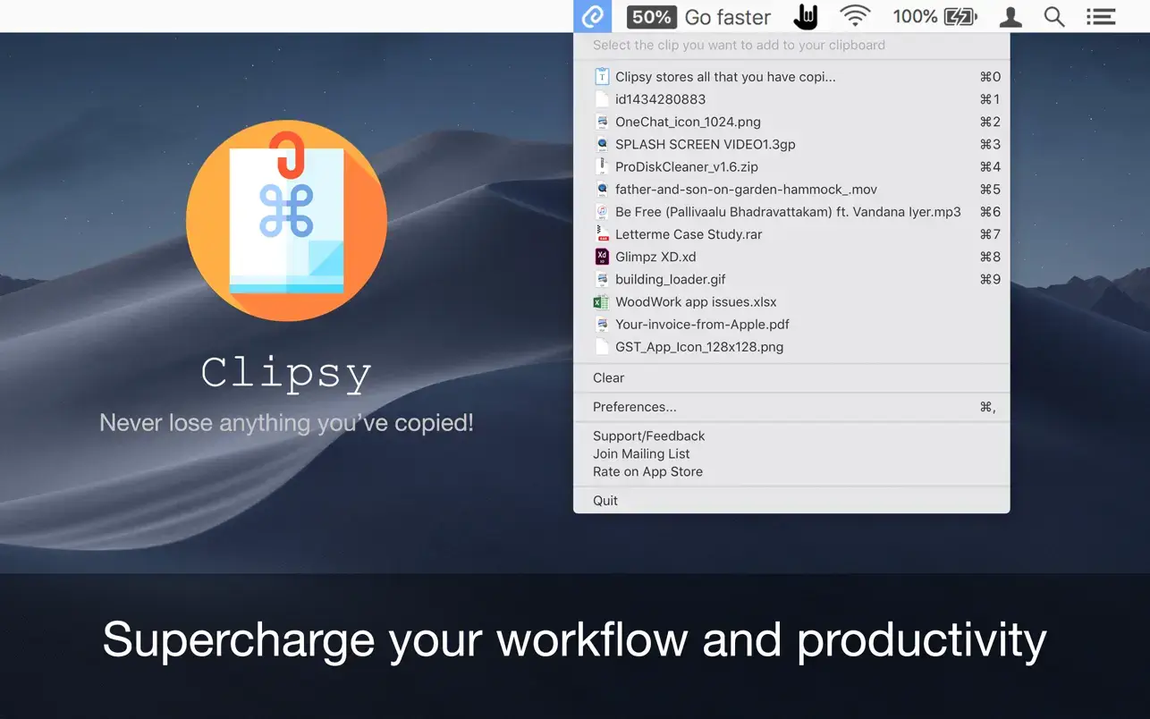 Clipsy v2.1 Mac剪切板管理破解版