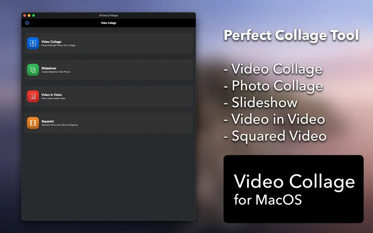 Video Collage v1.5.0 Mac视频剪辑和照片拼贴破解版