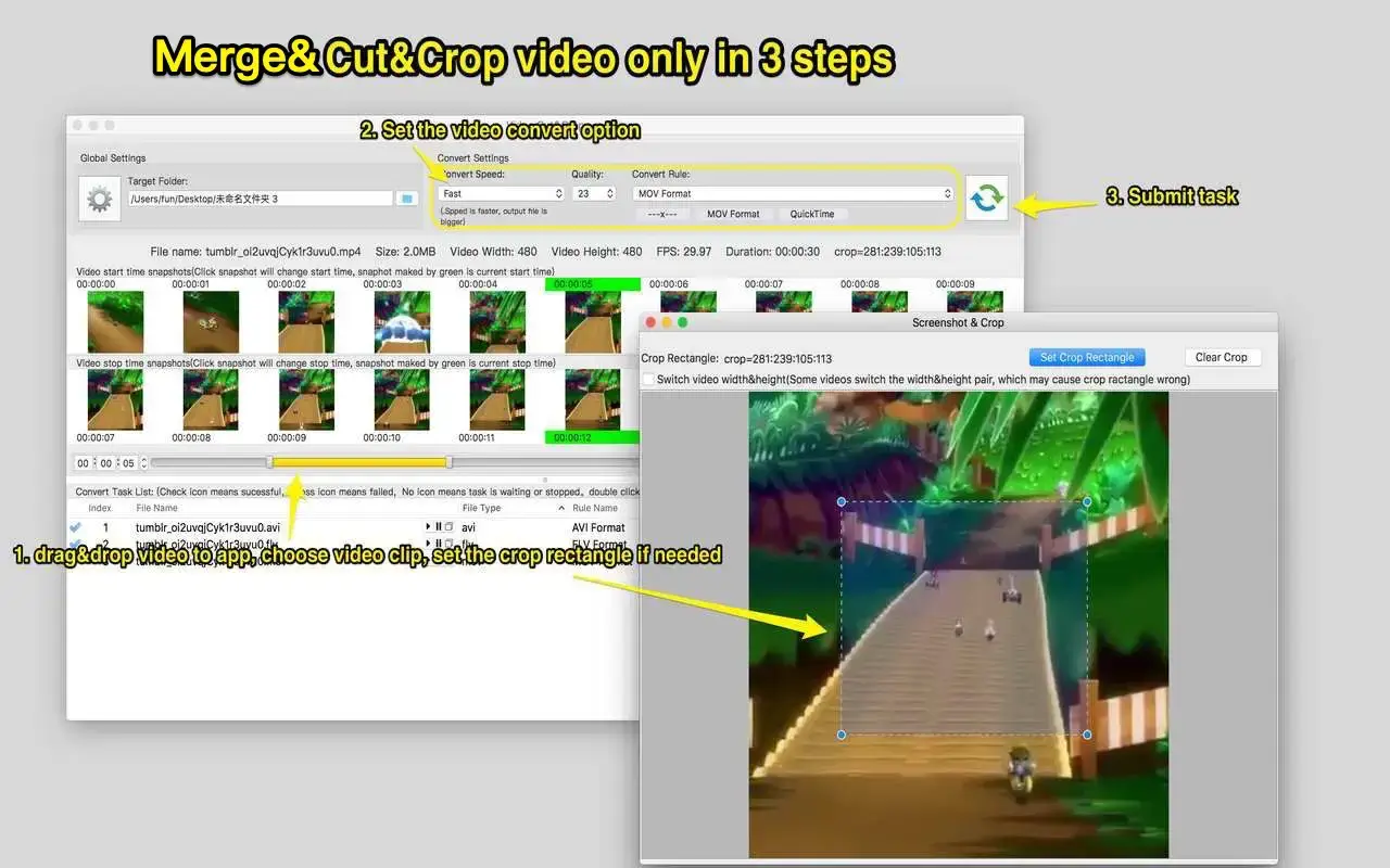 Video Cut&Crop&Join v3.7 Mac闪电视频剪切&合并