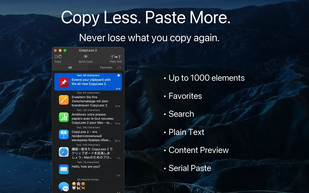 CopyLess 2 - Clipboard Manager v2.19.1 Mac剪贴板管理工具破解版
