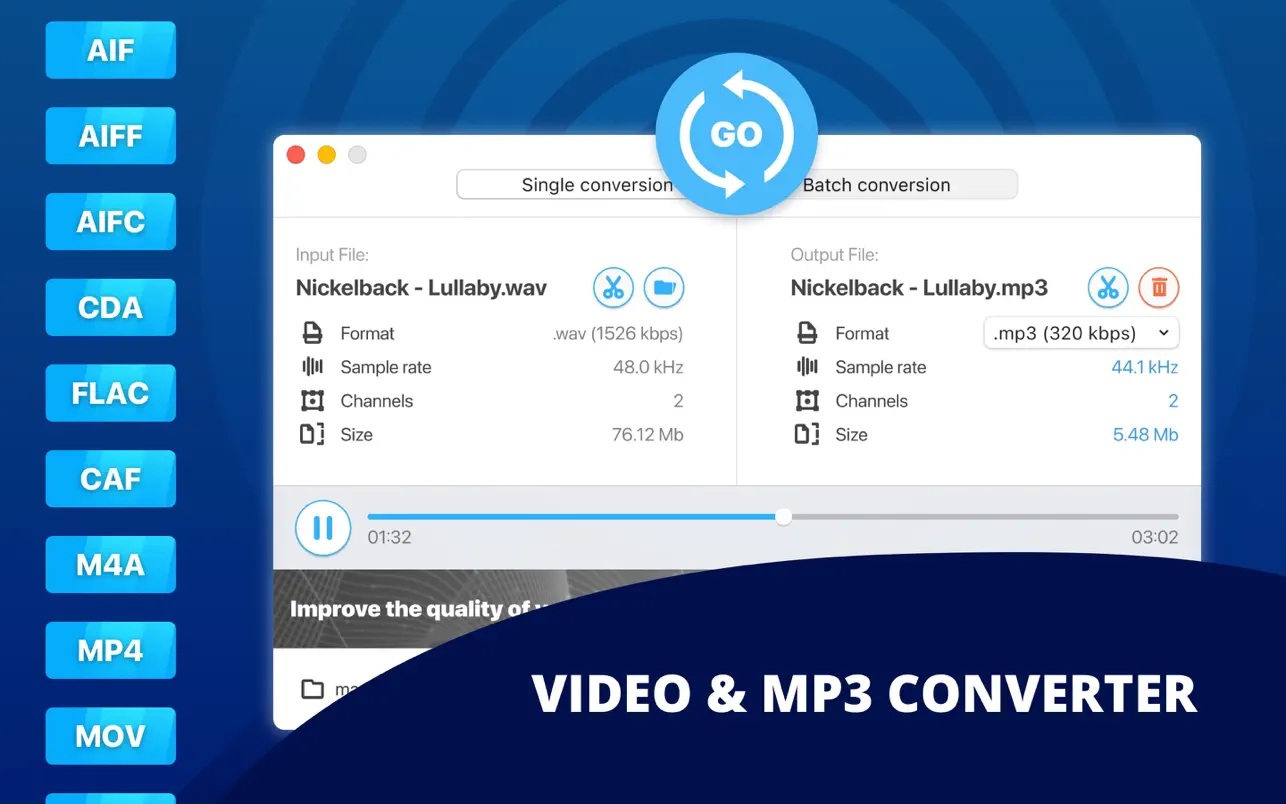 MP3 Converter - Audio Convert v5.3.6 Mac音频转换工具破解版