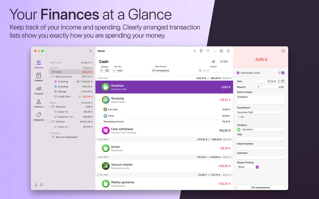iFinance 4 v4.5.23 Mac财务管理软件破解版