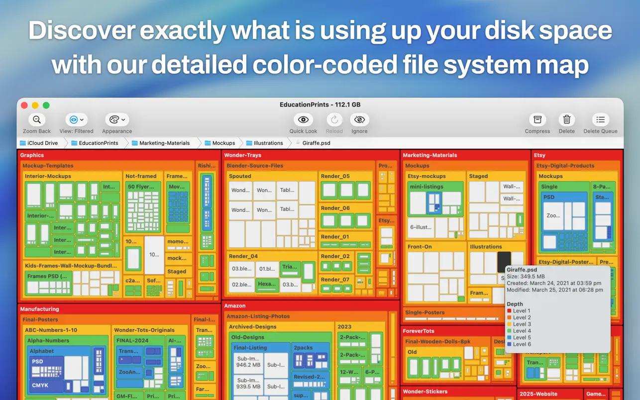 Disk Map: Visualize Disk Usage v2.8 Mac硬盘存储空间可视化查看破解版