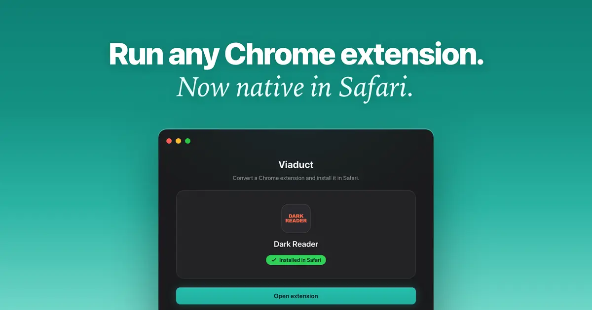 Viaduct v1.1.5 Mac Chrome插件转Safari插件工具