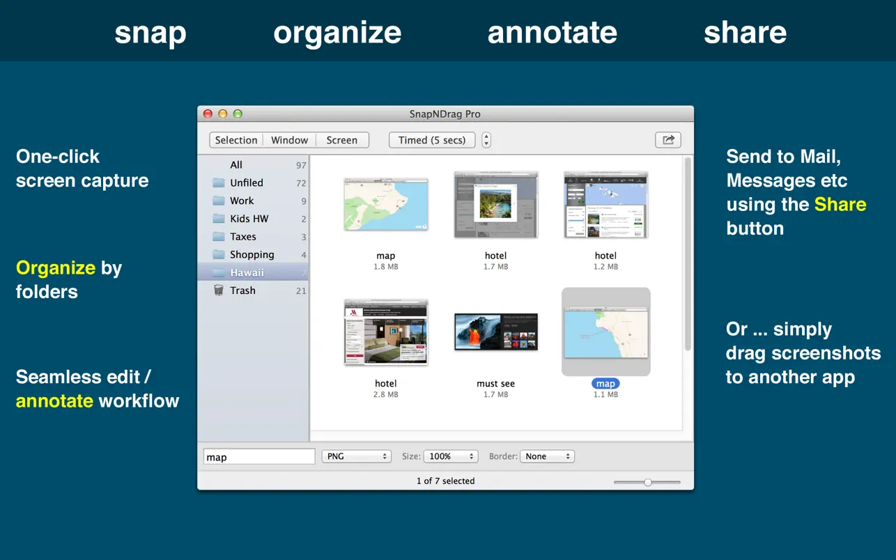 SnapNDrag Pro Screenshot v4.5.4 Mac截图管理工具