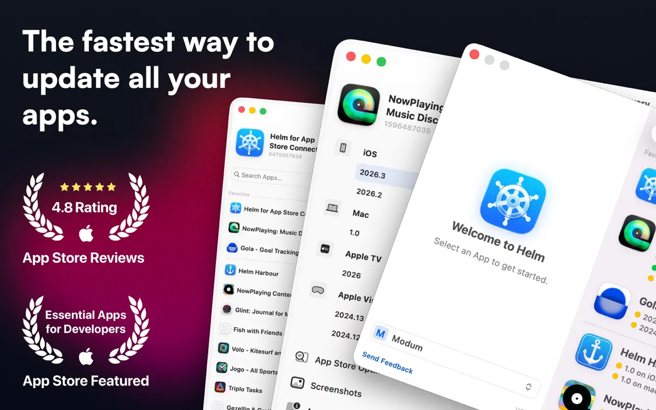 Helm for App Store Connect v2.3.9 Mac App Store Connect管理工具
